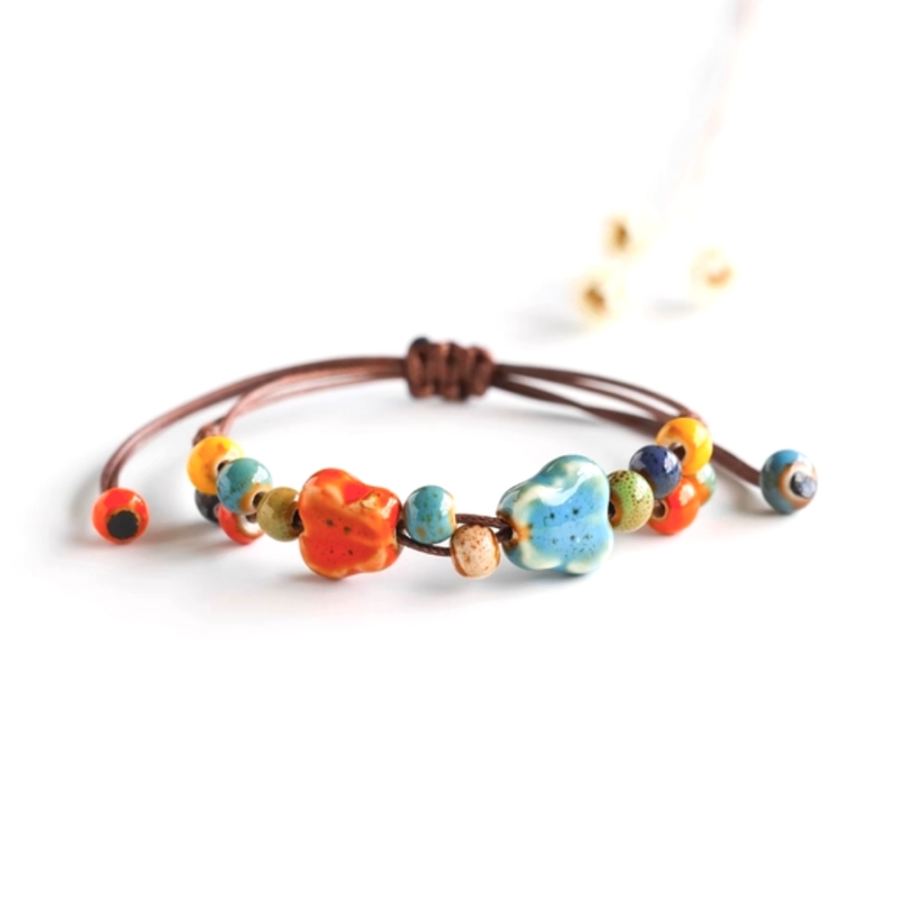 💎 3/$25 Multicolors Artisan Ceramic Beaded Bracelet